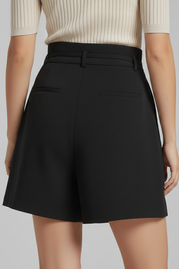 Irmgard | Women's Shorts with Tie Waist and Pleated Front
