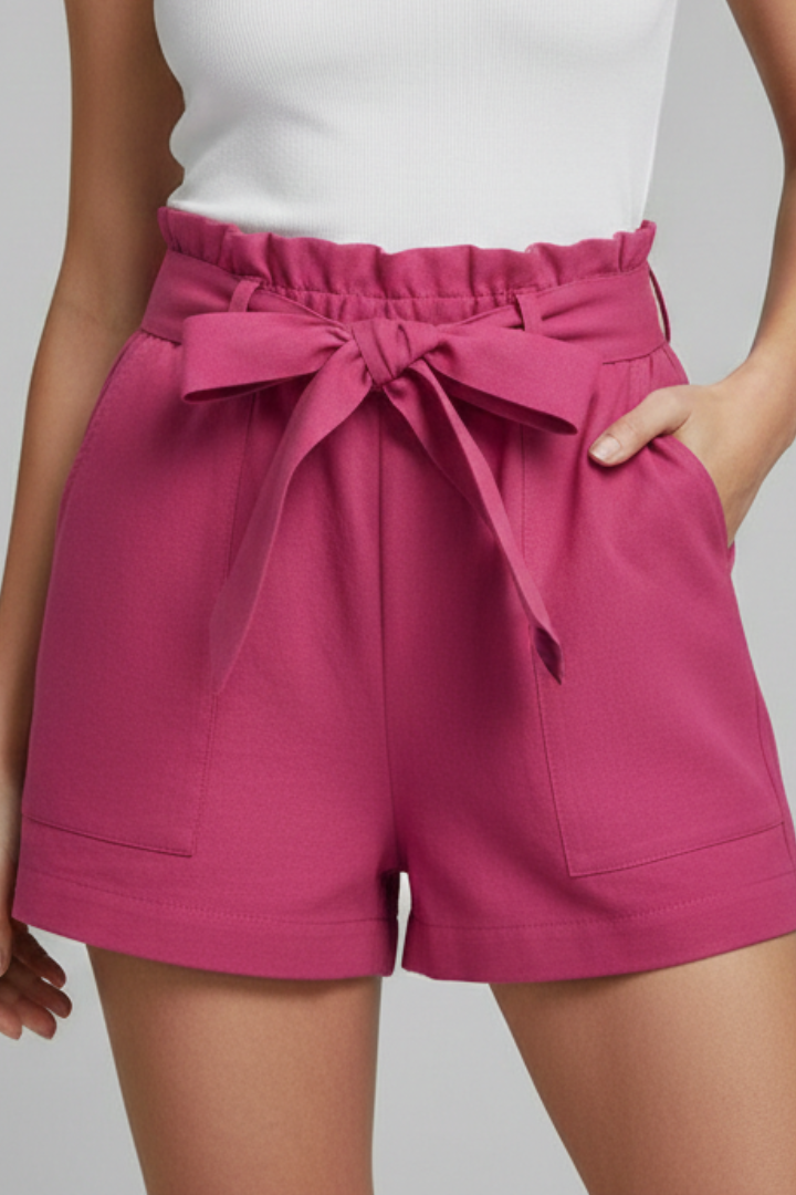 Irena | Women's Shorts with Tie Waist and Side Pockets