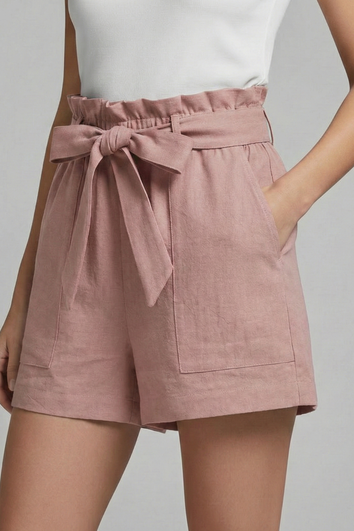 Irena | Women's Shorts with Tie Waist and Side Pockets