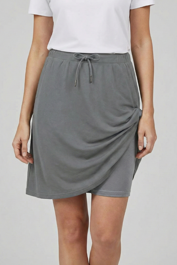 Laurentia | Women's Skirt with Drawstring Waist and Built-In Shorts