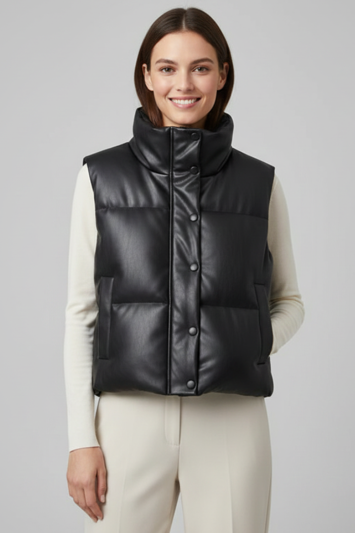 Theodora | Women’s Sleeveless Jacket with Zip Closure