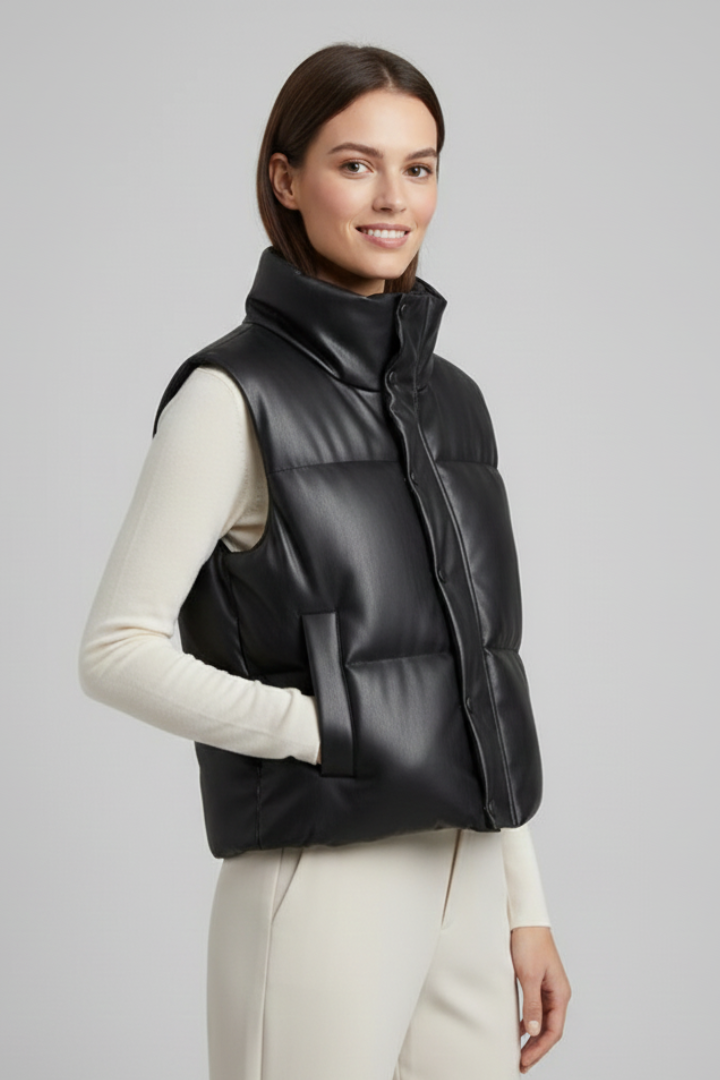 Theodora | Women’s Sleeveless Jacket with Zip Closure