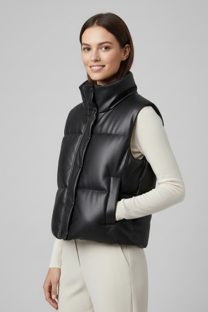 Theodora | Women’s Sleeveless Jacket with Zip Closure