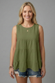 Cambria | Women's Sleeveless Top with Round Neck and Tiered Hem