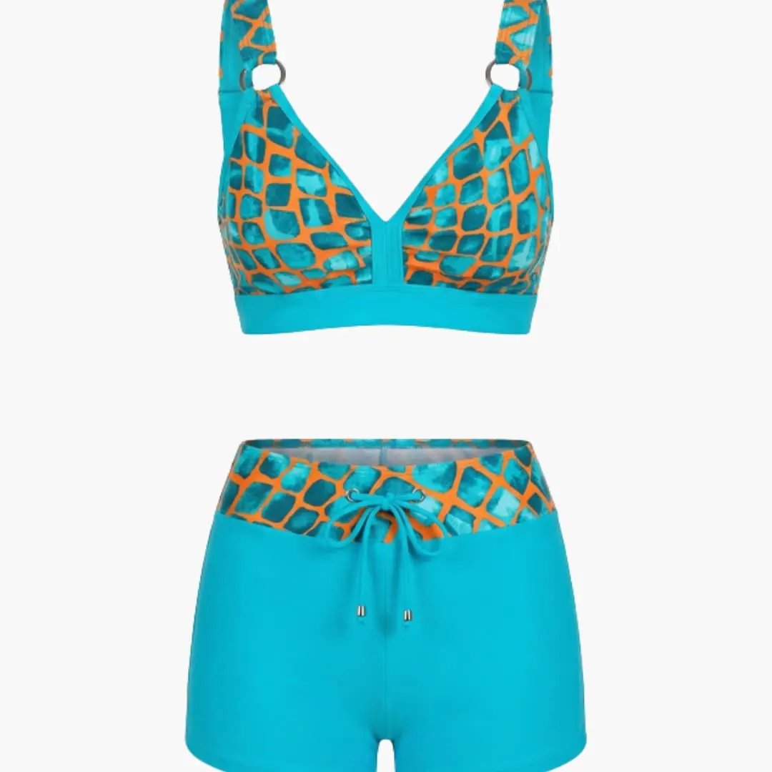 Berta | Women's Striped Bikini Set with Shorts - image 2