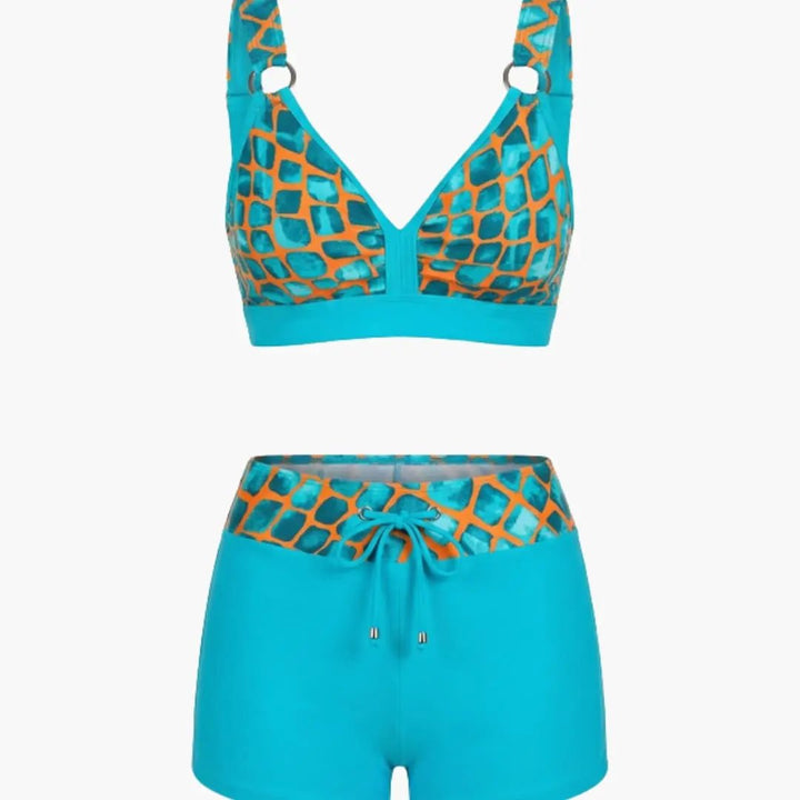 Berta | Women's Striped Bikini Set with Shorts - image 2