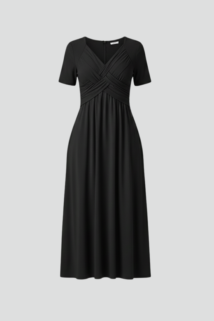Raquel | Women's Summer Dress with V-neck and Short Sleeves