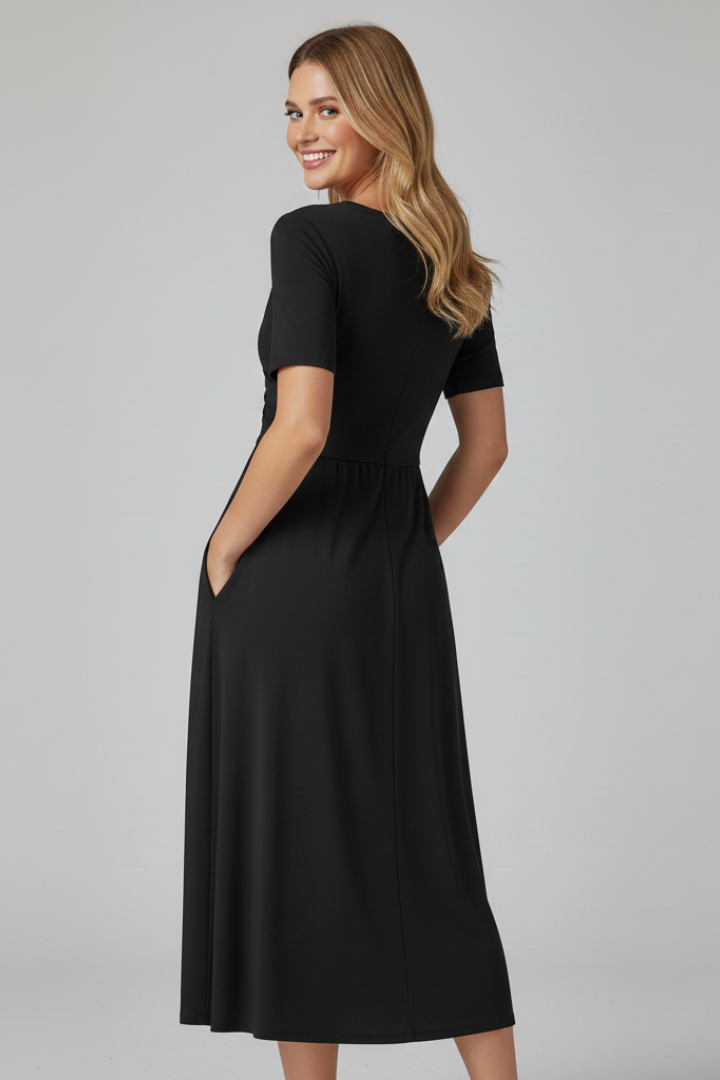 Raquel | Women's Summer Dress with V-neck and Short Sleeves