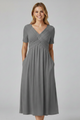 Raquel | Women's Summer Dress with V-neck and Short Sleeves