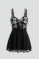 Monique | Women's Swim Dress with Halter Neck and Printed Surface