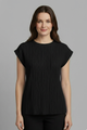 Charis | Women's T-Shirt with High Neckline and Pleated Surface