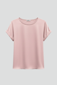 Vivienne | Women’s T-Shirt with Round Neckline and Rolled Sleeves