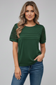 Columbine | Women's T-Shirt with Round Neckline and Textured Sleeves