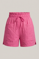 Irisa | Women's Textured Shorts with Drawstring Waist and Front Patch Pockets