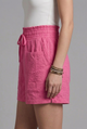 Irisa | Women's Textured Shorts with Drawstring Waist and Front Patch Pockets