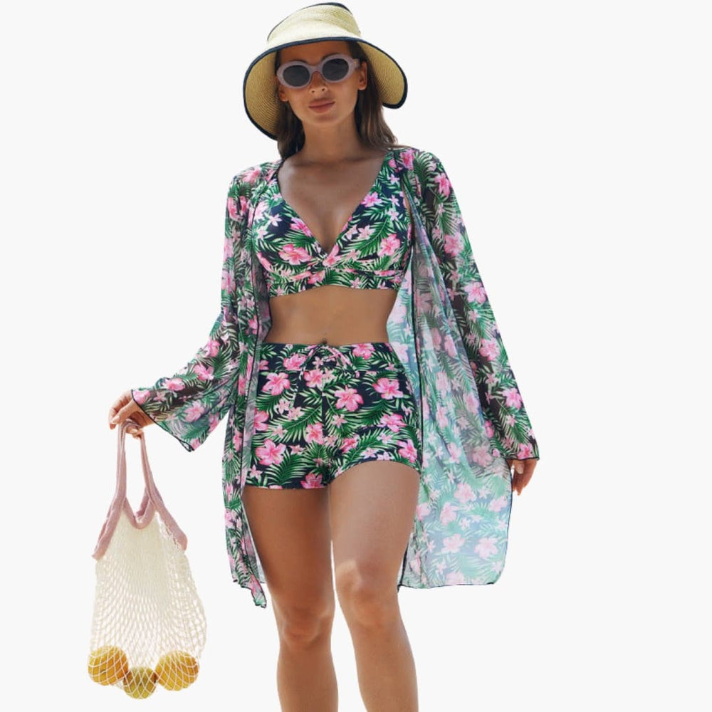 Azalea | Women's Printed Three-Piece Bikini Set with Padded Top and Adjustable Straps - image 2