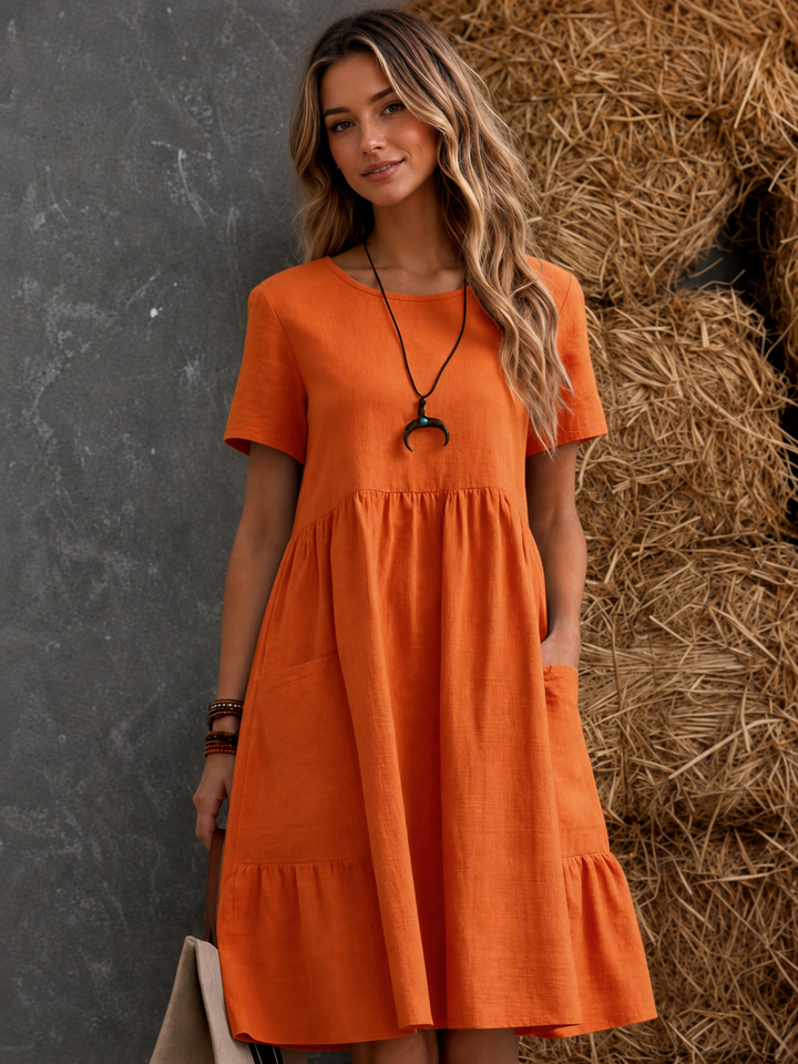 Reba | Women's Tiered Pocket Midi Dress