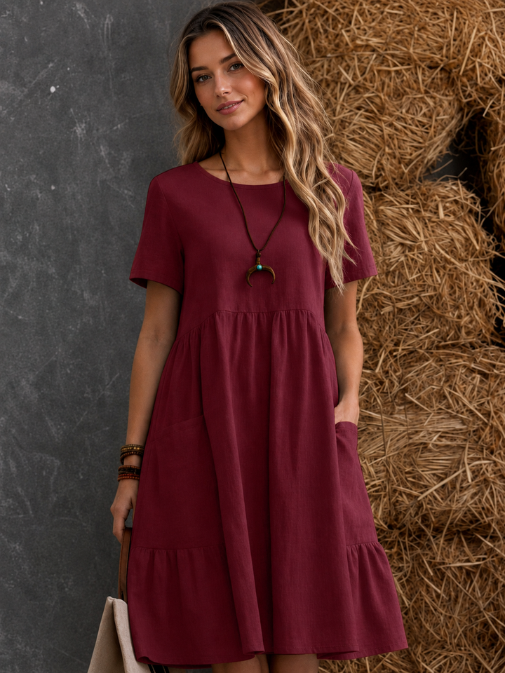 Reba | Women's Tiered Pocket Midi Dress