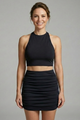 Evanthe | Women's Top and Mini Skirt with High Neck and Fitted Waist