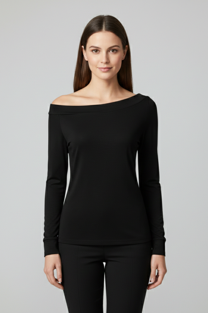 Casilda | Women's Top with Off-Shoulder Neckline and Long Sleeves