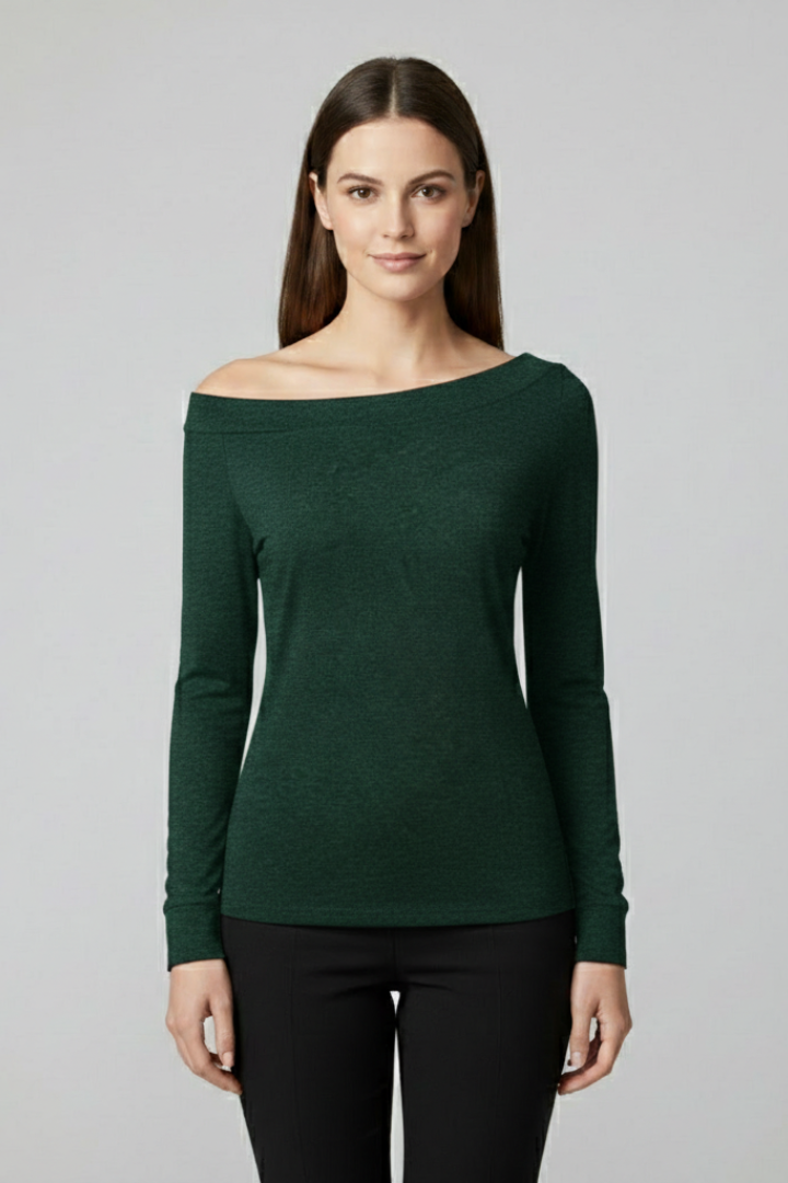 Casilda | Women's Top with Off-Shoulder Neckline and Long Sleeves
