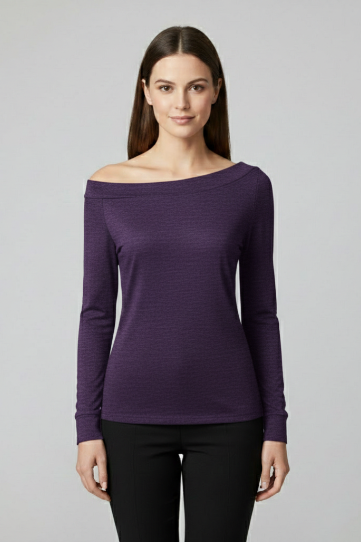 Casilda | Women's Top with Off-Shoulder Neckline and Long Sleeves