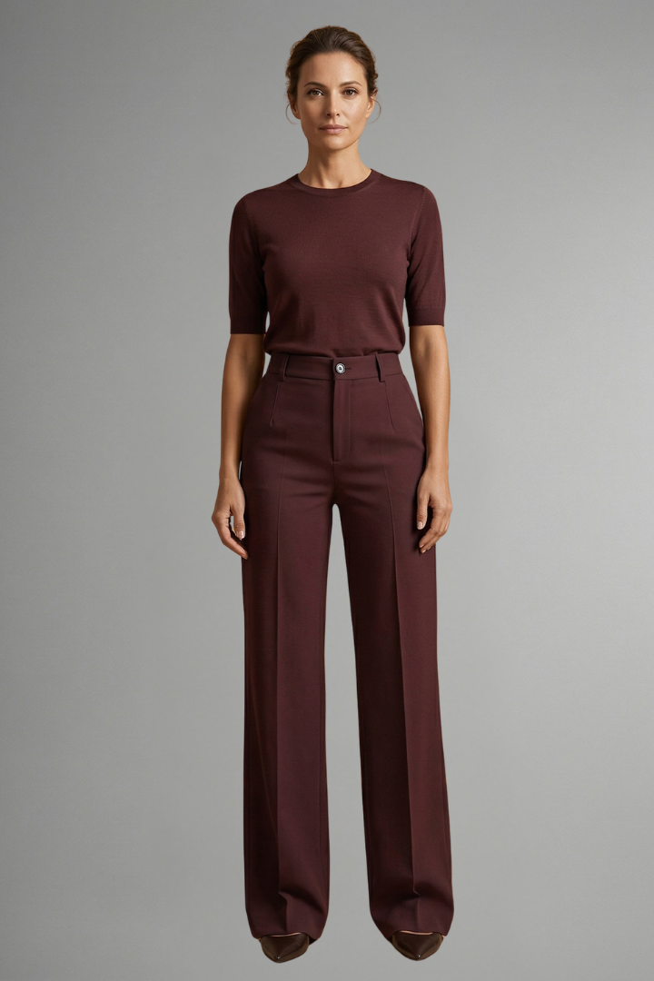 Martha | Women's Trousers with High Waist and Straight Leg