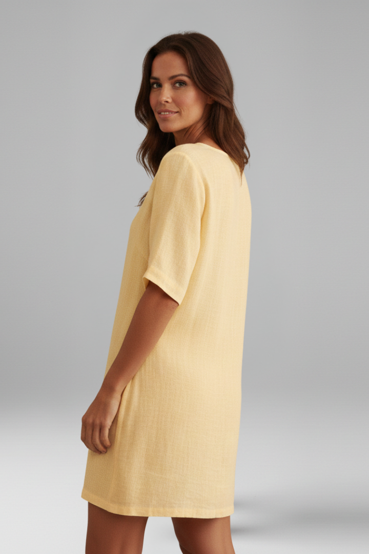 Marthe | Women's Tunic Dress with V-Neck and Short Sleeves