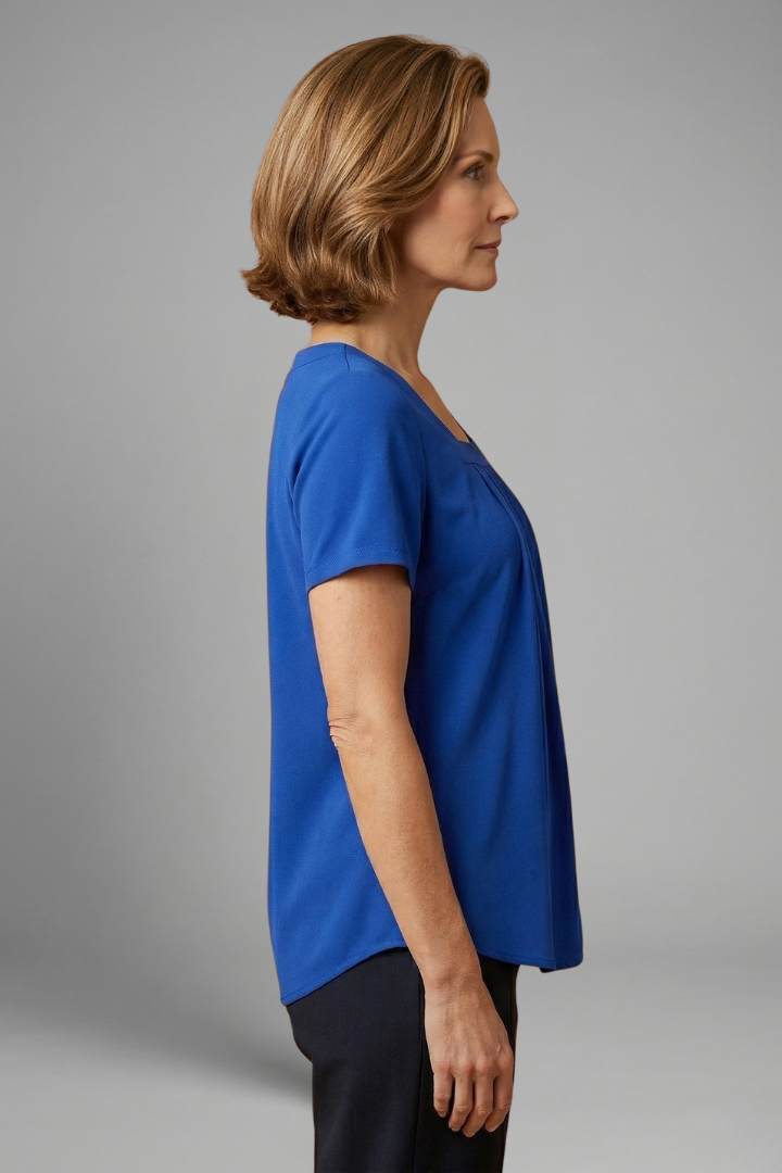 Leilani | Women's Tunic Top with Square Neck and Pleated Front