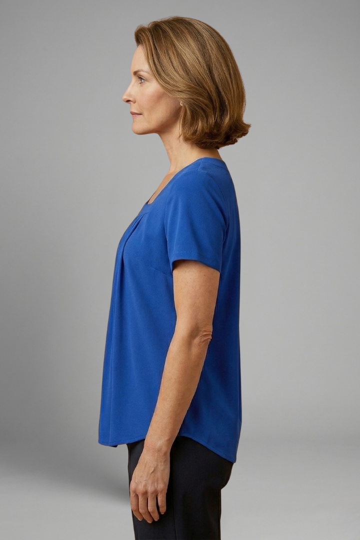 Leilani | Women's Tunic Top with Square Neck and Pleated Front