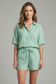 Jocelyn | Women's Two-Piece Set with Button Fastening and Drawstring Shorts