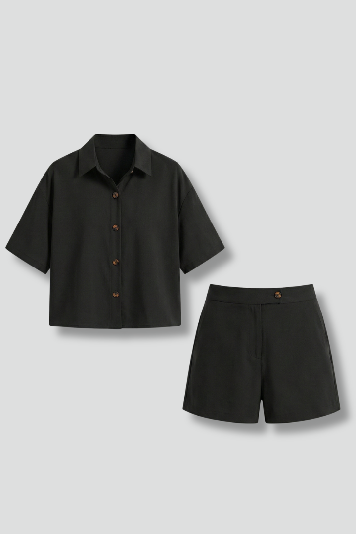Heidi | Women's Two-Piece Set with Button Shirt and Shorts