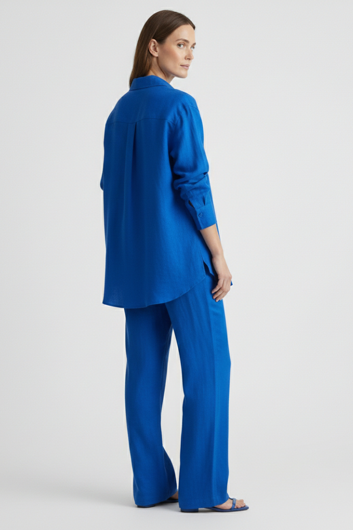 Eartha | Women's Two-Piece Set with Button Shirt and Straight Trousers