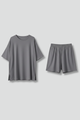 Jehanne | Women's Two-Piece Set with Crew Neck Top and Loose Shorts