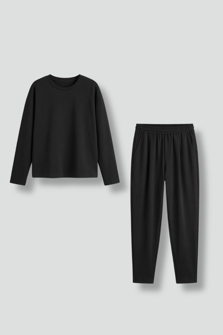Constanza | Women's Two-Piece Set with Crew Neck Top and Tapered Trousers