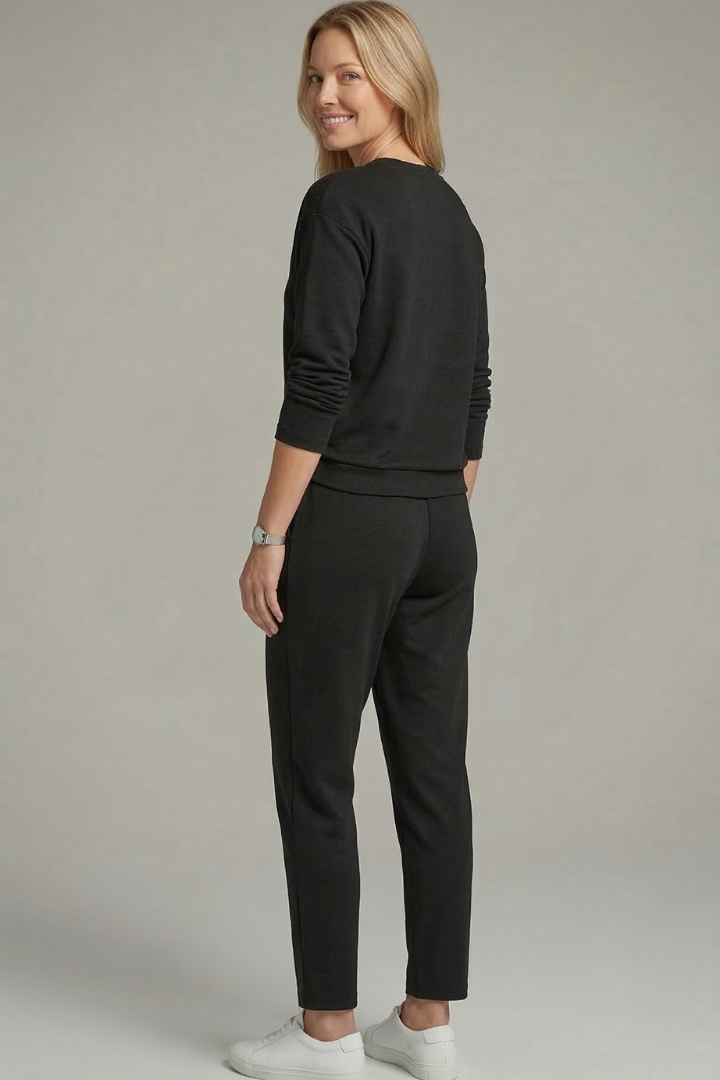 Constanza | Women's Two-Piece Set with Crew Neck Top and Tapered Trousers