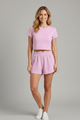 Jacoba | Women's Two-Piece Set with Cropped T-Shirt and Elastic Shorts