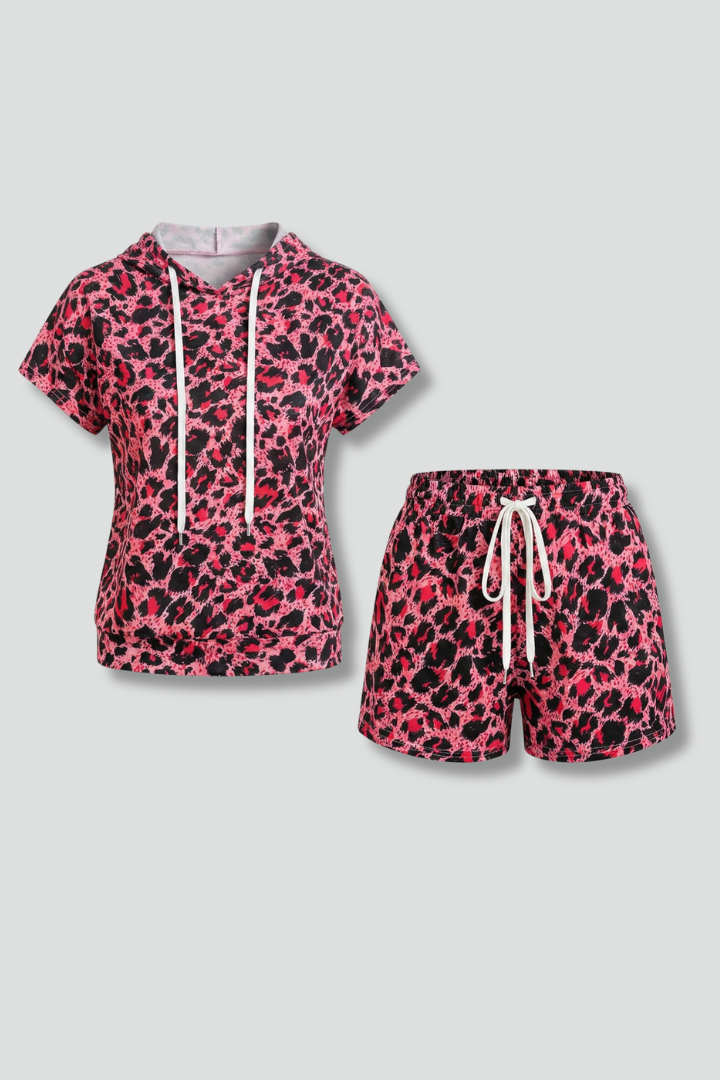 Hester | Women's Two-Piece Set with Hooded Top and Elastic Shorts
