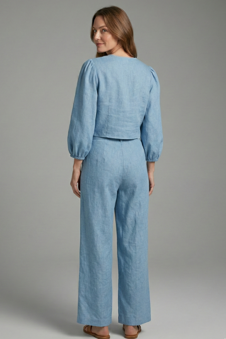 Fallon | Women's Two-Piece Set with Lace-Up Top and Elastic Waist Skirt