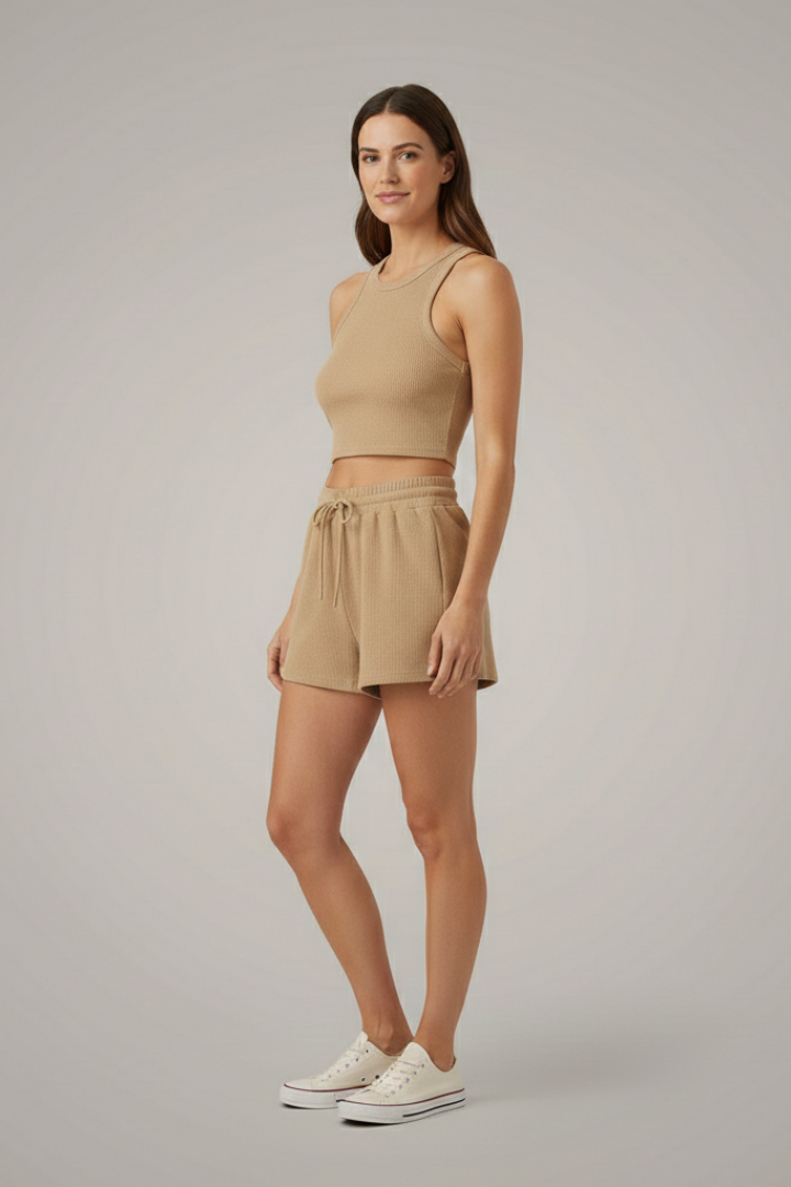 Honora | Women's Two-Piece Set with Racerback Top and Drawstring Shorts