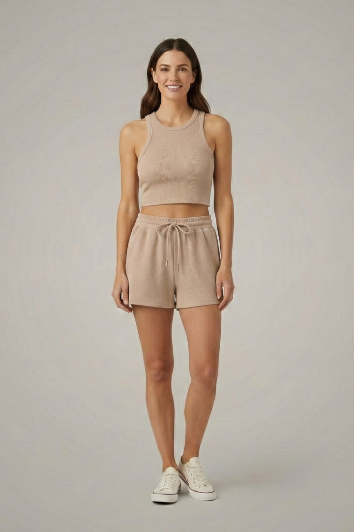 Honora | Women's Two-Piece Set with Racerback Top and Drawstring Shorts