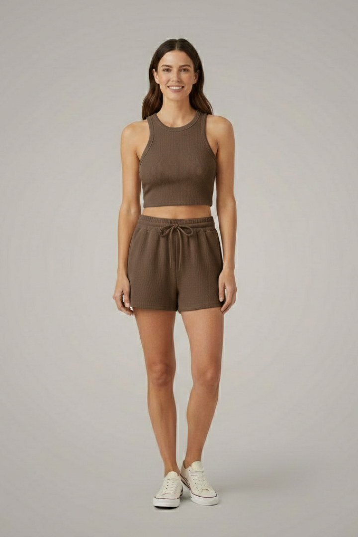 Honora | Women's Two-Piece Set with Racerback Top and Drawstring Shorts
