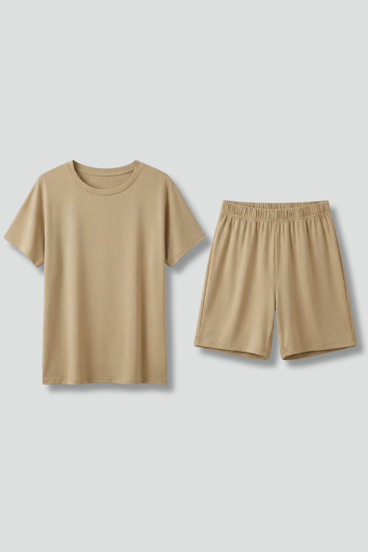 Jewel | Women's Two-Piece Set with Round Neck Top and Elastic Waist Shorts