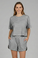 Jacintha | Women's Two-Piece Set with Short Sleeve Top and Elastic Shorts