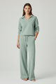 Ariadne | Women's Two-Piece Set with V-Neck Top and Wide-Leg Pants