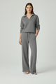 Ariadne | Women's Two-Piece Set with V-Neck Top and Wide-Leg Pants