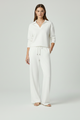Ariadne | Women's Two-Piece Set with V-Neck Top and Wide-Leg Pants