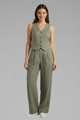 Dove | Women's Two-Piece Set with V-Neck Waistcoat and Wide Trousers