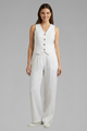 Dove | Women's Two-Piece Set with V-Neck Waistcoat and Wide Trousers
