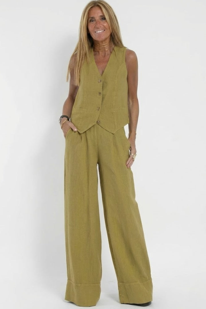 Arabelle | Women's Two Piece Outfit V Neck Waistcoat